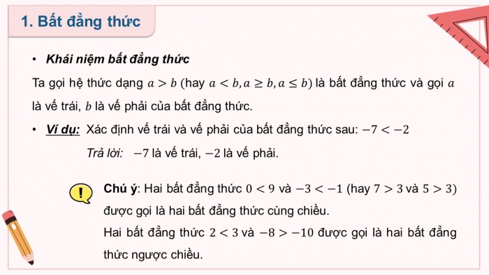 Giáo án PPT dạy thêm Toán 9 Kết nối bài 5: Bất đẳng thức và tính chất