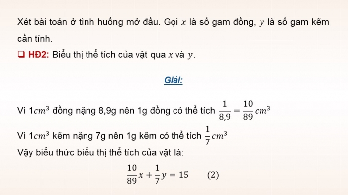 Giáo án điện tử Toán 9 kết nối Bài 3: Giải bài toán bằng cách lập hệ phương trình