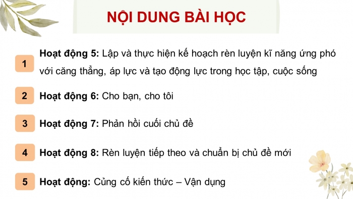 Giáo án điện tử Hoạt động trải nghiệm 9 chân trời bản 1 Chủ đề 1 Tuần 4