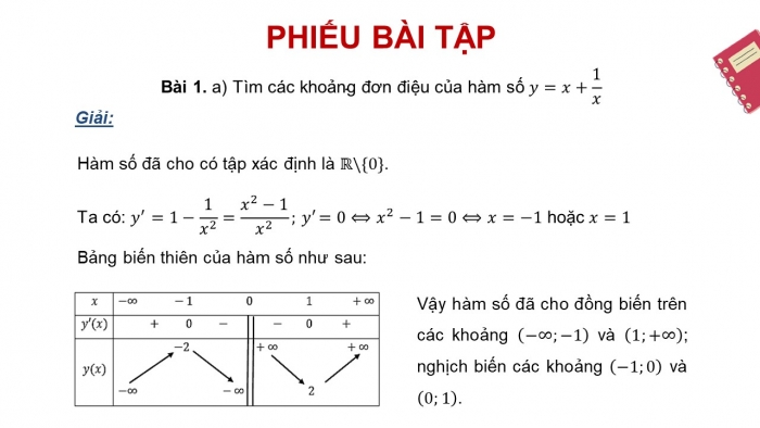 Giáo án PPT dạy thêm Toán 12 cánh diều Bài tập cuối chương I