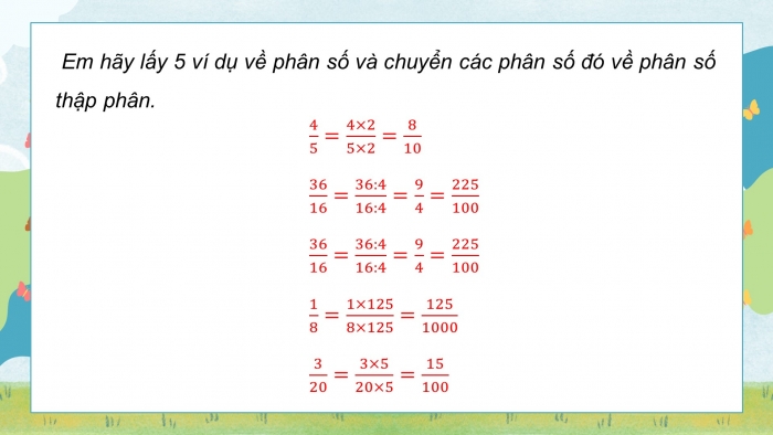 Giáo án PPT dạy thêm Toán 5 Cánh diều bài 12: Phân số thập phân