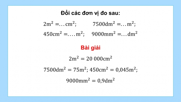 Giáo án PPT dạy thêm Toán 5 Cánh diều bài 20: Ôn tập về các đơn vị đo diện tích đã học