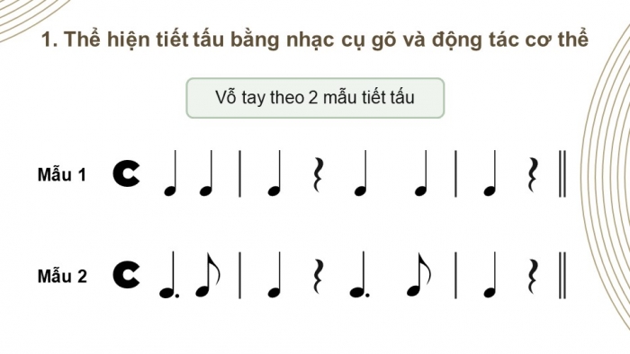 Giáo án điện tử Âm nhạc 9 cánh diều Bài 2 Tiết 2: Thể hiện tiết tấu, ứng dụng đệm cho bài hát Tuổi mười lăm, Ôn tập Bài hoà tấu số 1, Trải nghiệm và khám phá Điền thêm cao độ cho nét nhạc