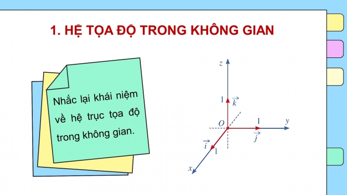 Giáo án PPT dạy thêm Toán 12 chân trời Bài 2: Toạ độ của vectơ trong không gian