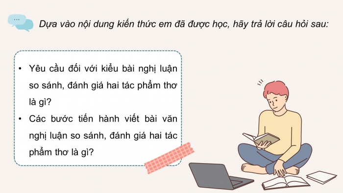 Giáo án PPT dạy thêm Ngữ văn 12 chân trời Bài 1: Viết bài văn nghị luận so sánh, đánh giá hai tác phẩm thơ