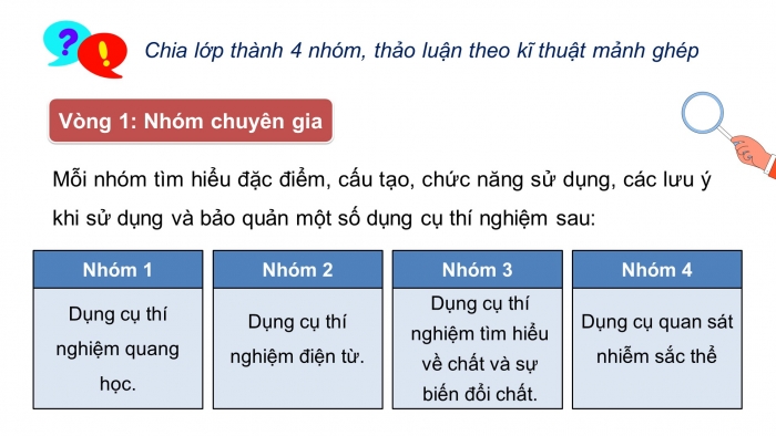 Giáo án điện tử KHTN 9 kết nối - Phân môn Vật lí Bài 1: Nhận biết một số dụng cụ, hoá chất. Thuyết trình một vấn đề khoa học