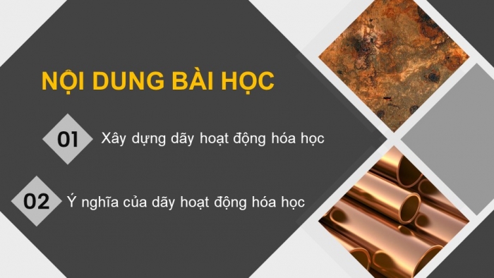 Giáo án điện tử KHTN 9 kết nối - Phân môn Hoá học Bài 19: Dãy hoạt động hoá học