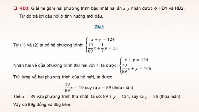 Giáo án điện tử Toán 9 kết nối Bài 3: Giải bài toán bằng cách lập hệ phương trình