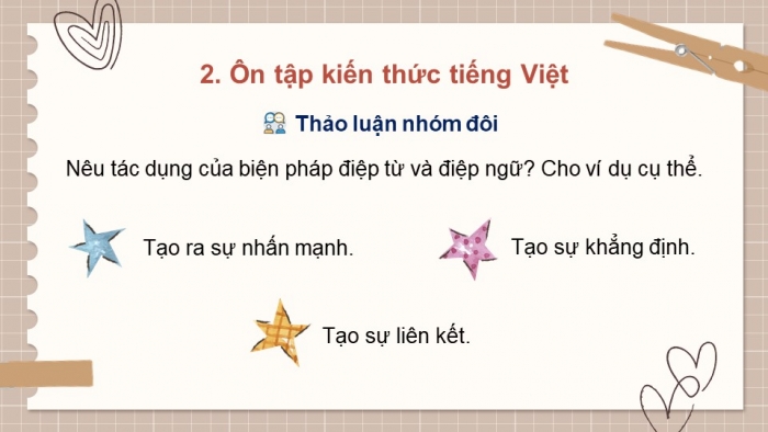 Giáo án PPT dạy thêm Tiếng Việt 5 Kết nối bài 27: Bài đọc Tranh làng Hồ. Luyện tập về điệp từ, điệp ngữ. Viết đoạn văn thể hiện tình cảm, cảm xúc về một bài thơ