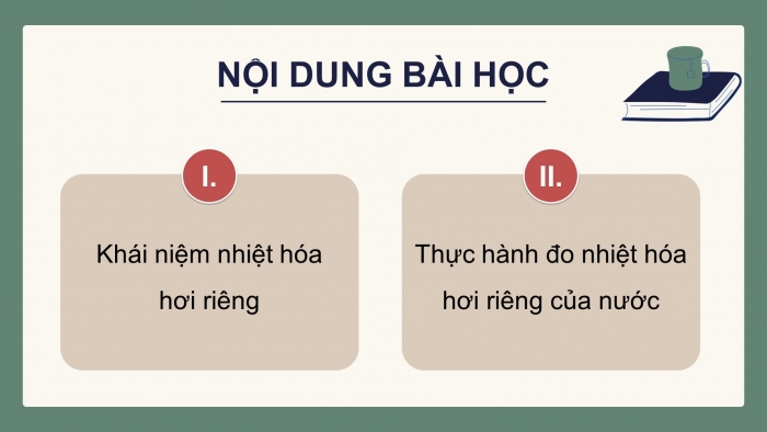 Giáo án điện tử Vật lí 12 kết nối Bài 6: Nhiệt hoá hơi riêng