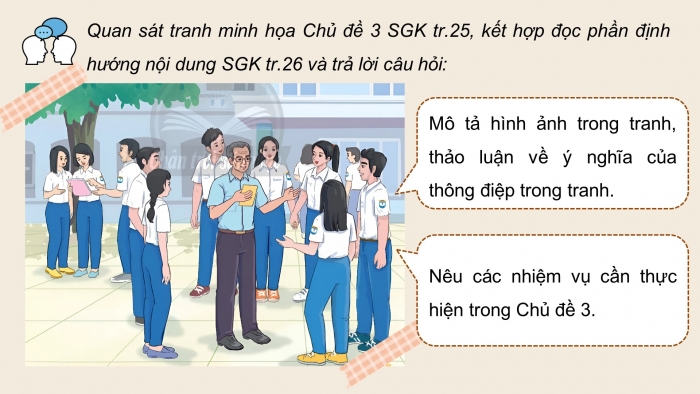 Giáo án điện tử Hoạt động trải nghiệm 12 chân trời bản 1 Chủ đề 3: Phát triển mối quan hệ với thầy cô và các bạn (P1)