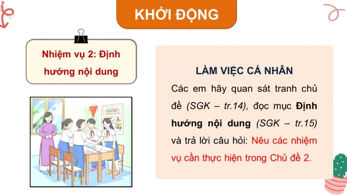 Giáo án điện tử Hoạt động trải nghiệm 9 chân trời bản 1 Chủ đề 2 Tuần 5