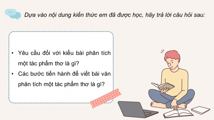 Giáo án PPT dạy thêm Ngữ văn 9 Cánh diều bài 1: Phân tích một tác phẩm thơ