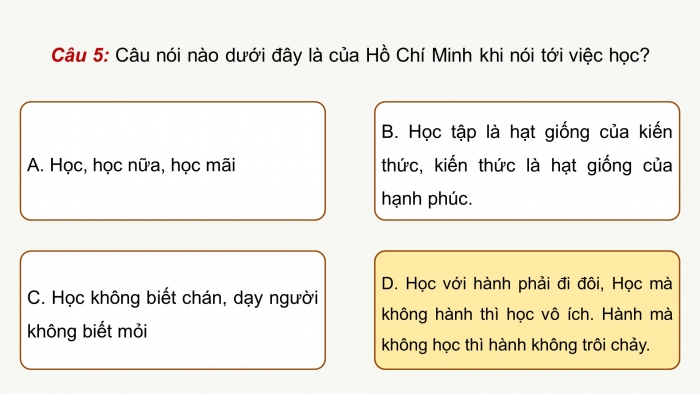 Giáo án PPT dạy thêm Ngữ văn 9 Cánh diều bài 5: Mục đích của việc học (Nguyễn Cảnh Toàn)