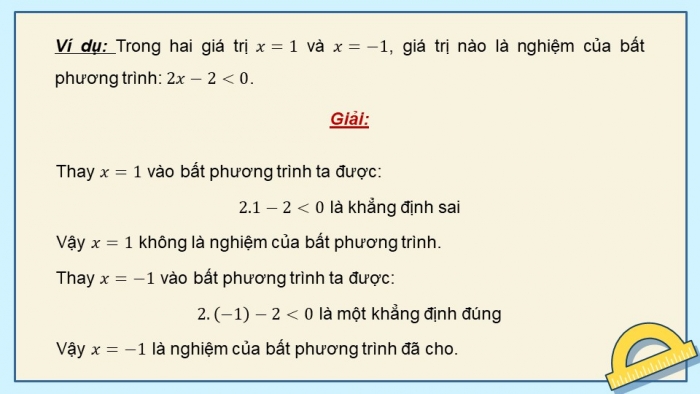 Giáo án PPT dạy thêm Toán 9 Chân trời bài 2: Bất phương trình bậc nhất một ẩn