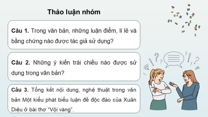 Giáo án PPT dạy thêm Ngữ văn 9 Kết nối bài 7: Một kiểu phát biểu luận đề độc đáo của Xuân Diệu ở bài thơ 