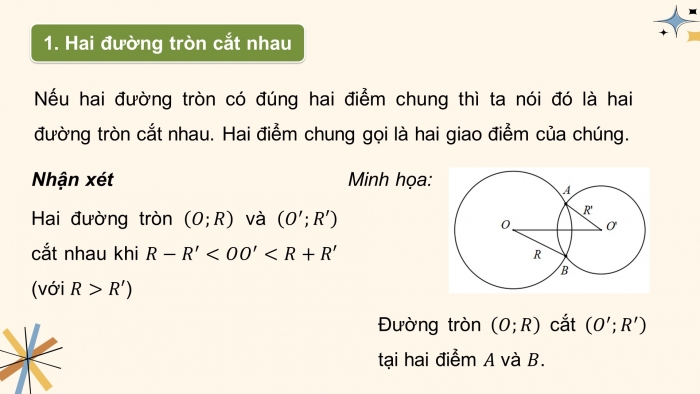 Giáo án PPT dạy thêm Toán 9 Kết nối bài 17: Vị trí tương đối của hai đường tròn