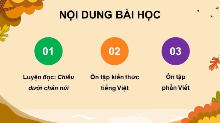 Giáo án PPT dạy thêm Tiếng Việt 5 chân trời bài 1: Bài đọc Chiều dưới chân núi. Luyện từ và câu Từ đồng nghĩa. Bài văn tả phong cảnh