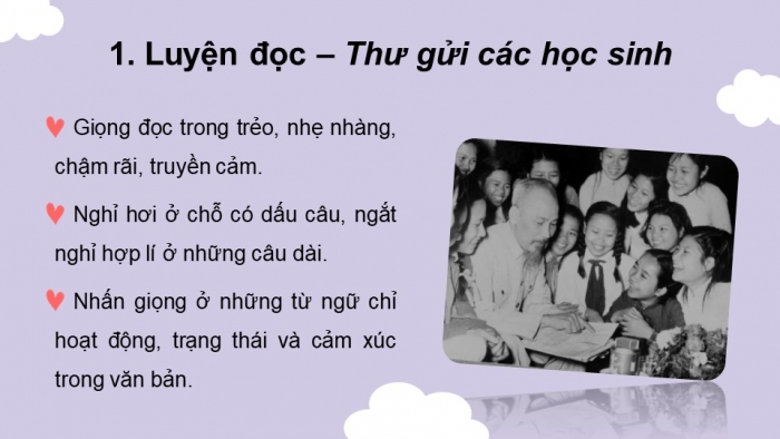 Giáo án PPT dạy thêm Tiếng Việt 5 chân trời bài 2: Bài đọc Thư gửi các học sinh. Trả bài văn tả phong cảnh (Bài viết số 1)