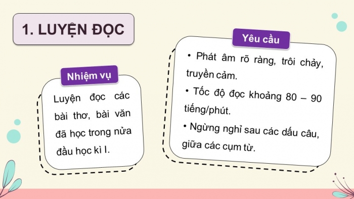 Giáo án PPT dạy thêm Tiếng Việt 5 chân trời bài Ôn tập và Đánh giá giữa học kì I (Tiết 2)