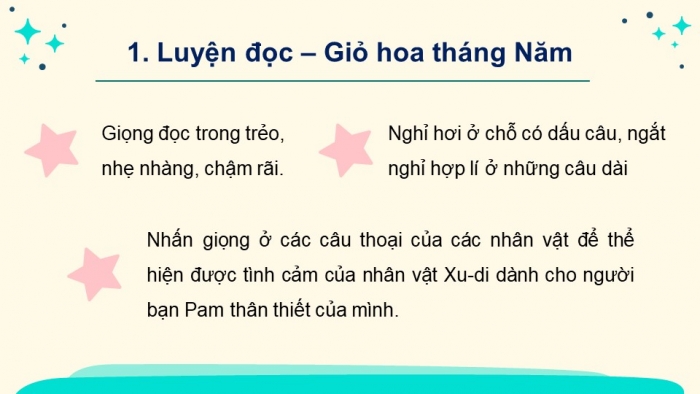 Giáo án PPT dạy thêm Tiếng Việt 5 Kết nối bài 5: Bài đọc Giỏ hoa tháng Năm. Cách nối vế các câu ghép (Tiếp theo). Viết đoạn văn tả người