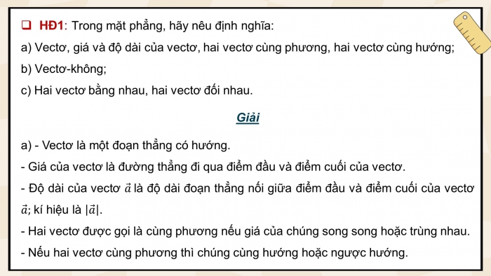 Giáo án điện tử Toán 12 cánh diều Bài 1: Vectơ và các phép toán vectơ trong không gian