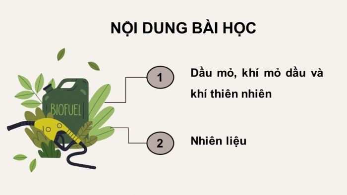 Giáo án điện tử KHTN 9 kết nối - Phân môn Hoá học Bài 25: Nguồn nhiên liệu