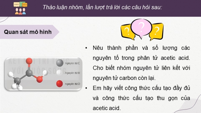 Giáo án điện tử KHTN 9 kết nối - Phân môn Hoá học Bài 27: Acetic acid