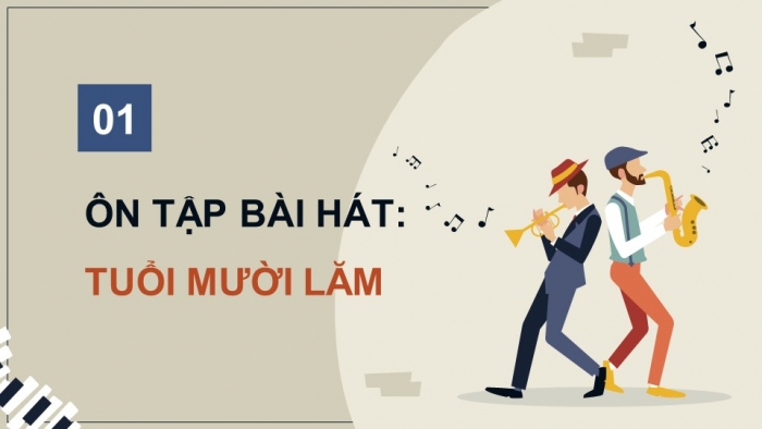 Giáo án điện tử Âm nhạc 9 cánh diều Bài 1 Tiết 2: Ôn tập bài hát Tuổi mười lăm, Một số thể loại nhạc đàn, Trải nghiệm và khám phá Chia sẻ thông tin và cảm nhận về một tác phẩm nhạc đàn