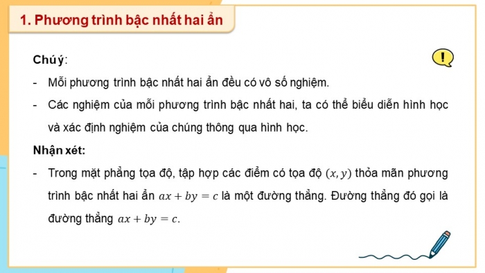 Giáo án PPT dạy thêm Toán 9 Kết nối bài 1: Khái niệm phương trình và hệ hai phương trình bậc nhất hai ẩn