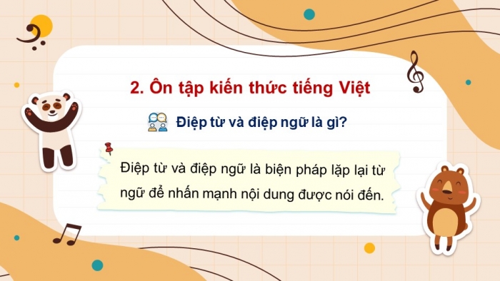 Giáo án PPT dạy thêm Tiếng Việt 5 Kết nối bài 25: Bài đọc Tiếng đàn ba-la-lai-ca trên sông Đà. Luyện từ và câu Biện pháp điệp từ, điệp ngữ. Tìm hiểu cách viết đoạn văn thể hiện tình cảm, cảm xúc về một bài thơ