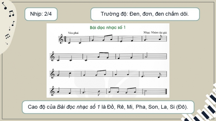 Giáo án điện tử Âm nhạc 9 kết nối Tiết 2: Đọc nhạc Bài đọc nhạc số 1, Ôn bài hát Nối vòng tay lớn