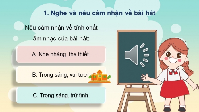 Giáo án điện tử Âm nhạc 9 chân trời Bài 1: Hát Mùa thu ngày khai trường, Nhạc cụ thể hiện tiết tấu