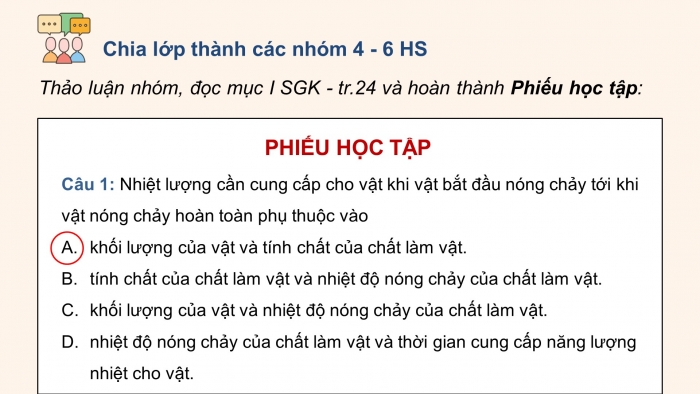 Giáo án điện tử Vật lí 12 kết nối Bài 5: Nhiệt nóng chảy riêng