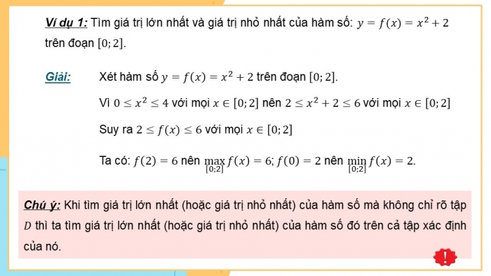 Giáo án PPT dạy thêm Toán 12 cánh diều Bài 2: Giá trị lớn nhất và giá trị nhỏ nhất của hàm số