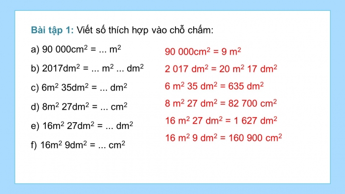 Giáo án PPT dạy thêm Toán 5 Cánh diều bài 20: Ôn tập về các đơn vị đo diện tích đã học