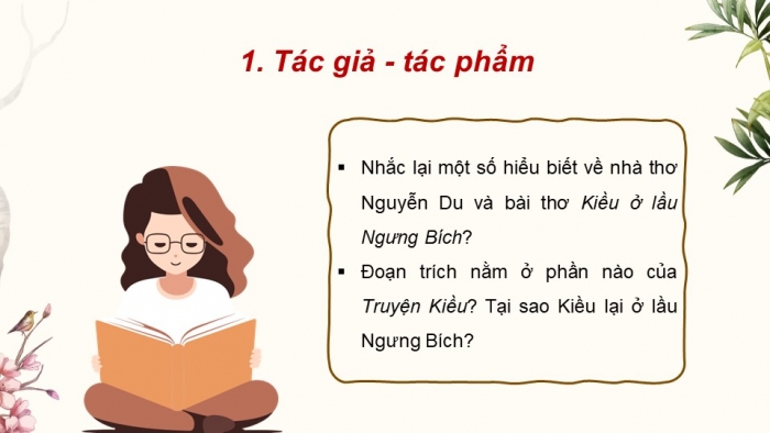 Giáo án PPT dạy thêm Ngữ văn 9 Cánh diều bài 2: Kiều ở lầu Ngưng Bích (Trích Truyện Kiều – Nguyễn Du)