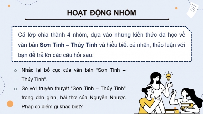 Giáo án PPT dạy thêm Ngữ văn 9 Kết nối bài 1: Sơn Tinh - Thuỷ Tinh (trích, Nguyễn Nhược Pháp)