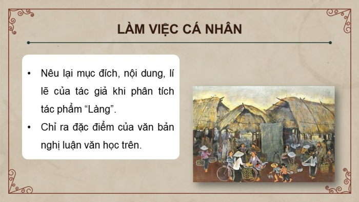 Giáo án PPT dạy thêm Ngữ văn 9 Cánh diều bài 10: Về truyện “Làng” của Kim Lân (Nguyễn Văn Long)