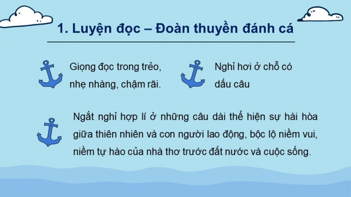 Giáo án PPT dạy thêm Tiếng Việt 5 Kết nối bài 7: Bài đọc Đoàn thuyền đánh cá. Luyện tập về câu ghép. Đánh giá, chỉnh sửa bài văn tả người