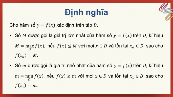 Giáo án điện tử Toán 12 cánh diều Bài 2: Giá trị lớn nhất và giá trị nhỏ nhất của hàm số