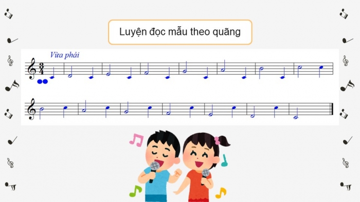 Giáo án điện tử Âm nhạc 9 cánh diều Bài 2 Tiết 1: Luyện đọc quãng theo mẫu, Bài đọc nhạc số 1, Bài hoà tấu số 1