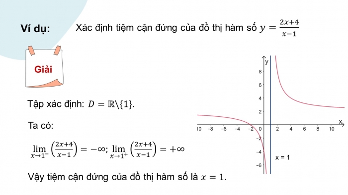 Giáo án PPT dạy thêm Toán 12 chân trời Bài 3: Đường tiệm cận của đồ thị hàm số