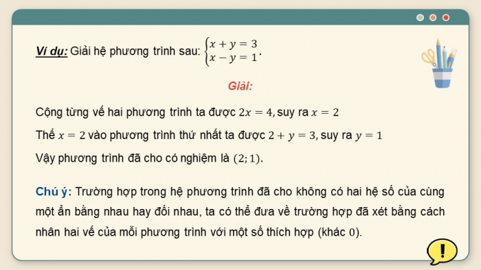 Giáo án PPT dạy thêm Toán 9 Kết nối bài 2: Giải hệ hai phương trình bậc nhất hai ẩn