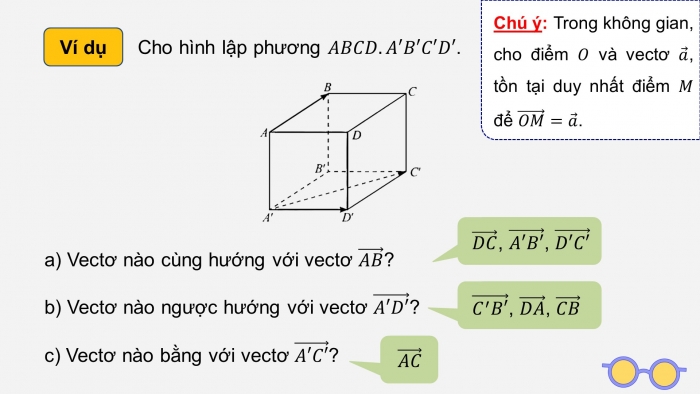 Giáo án PPT dạy thêm Toán 12 chân trời Bài 1: Vectơ và các phép toán trong không gian