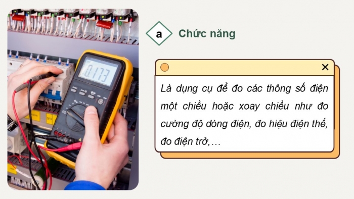 Giáo án điện tử Công nghệ 9 Lắp đặt mạng điện trong nhà Kết nối Bài 2: Dụng cụ đo điện cơ bản