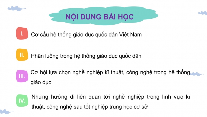 Giáo án điện tử Công nghệ 9 Định hướng nghề nghiệp Kết nối Bài 2: Cơ cấu hệ thống giáo dục quốc dân