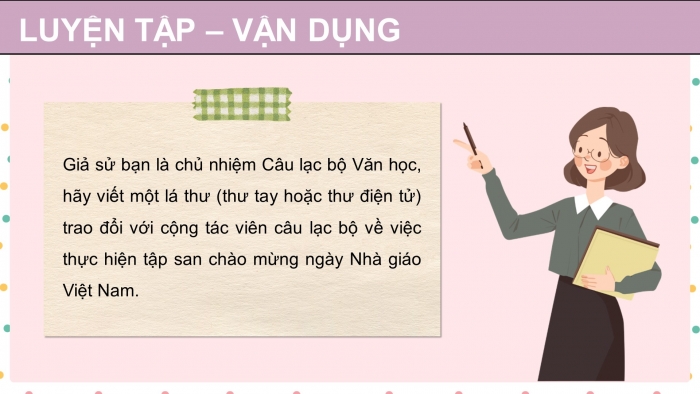 Giáo án PPT dạy thêm Ngữ văn 12 chân trời Bài 5: Viết văn bản dưới hình thức thư trao đổi công việc