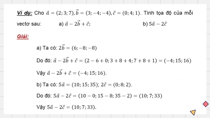 Giáo án PPT dạy thêm Toán 12 cánh diều Bài 3: Biểu thức tọa độ của các phép toán vectơ