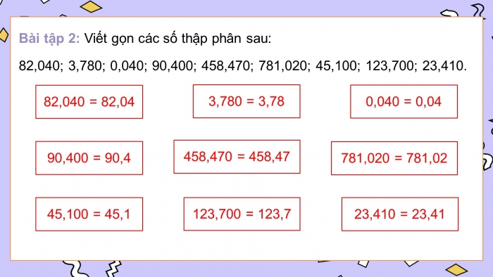 Giáo án PPT dạy thêm Toán 5 Cánh diều bài 17: Số thập phân bằng nhau